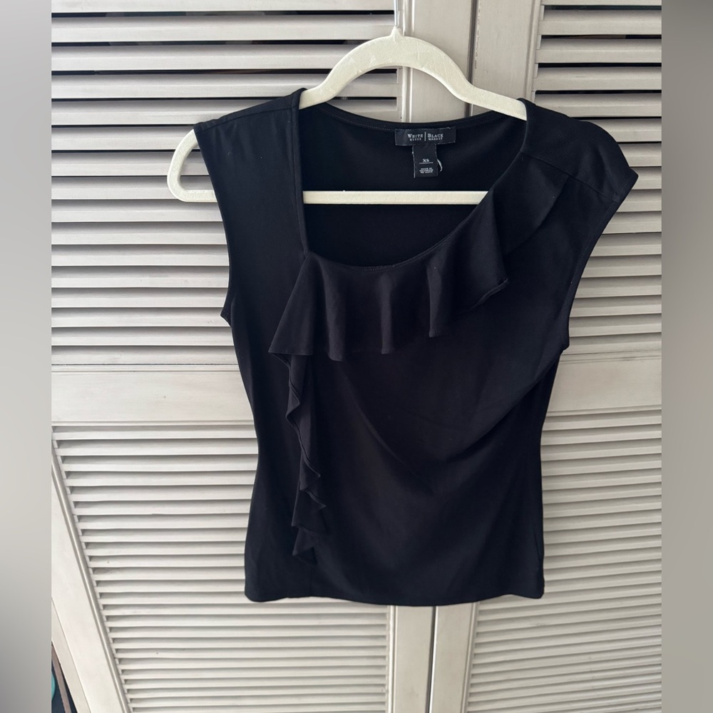 Black ruffle top
